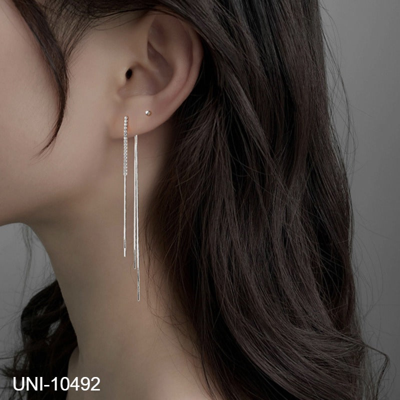 UNI-10492 - Dangling Silver - Earring