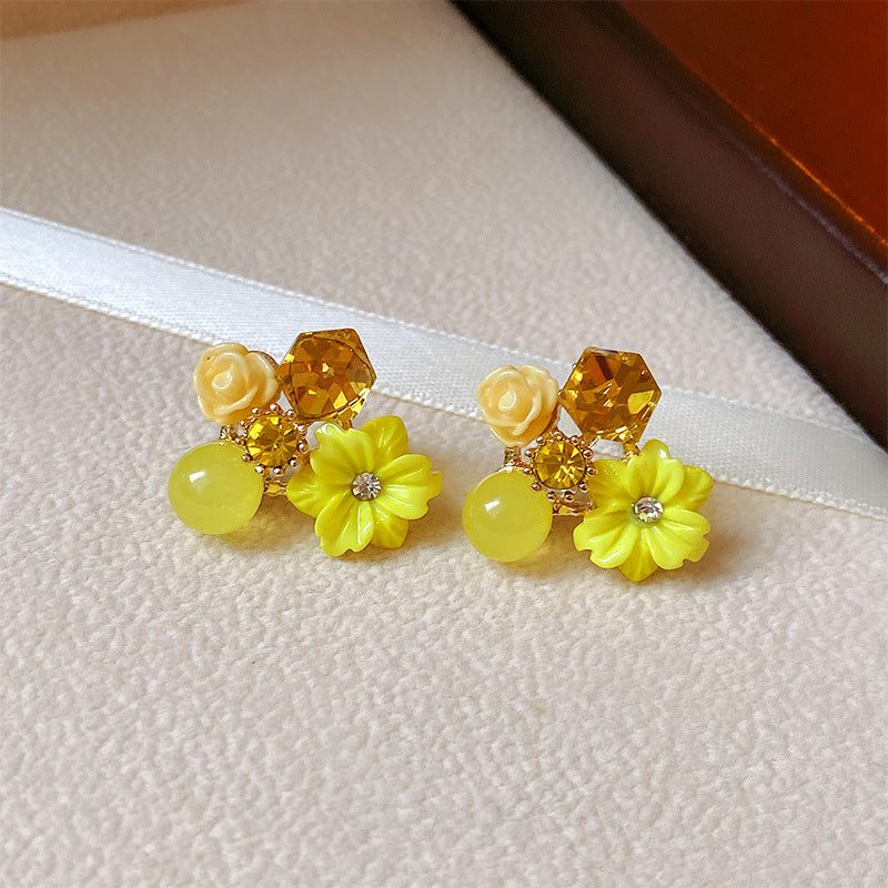 UNI-10294 - Yellow Flowers - Earring