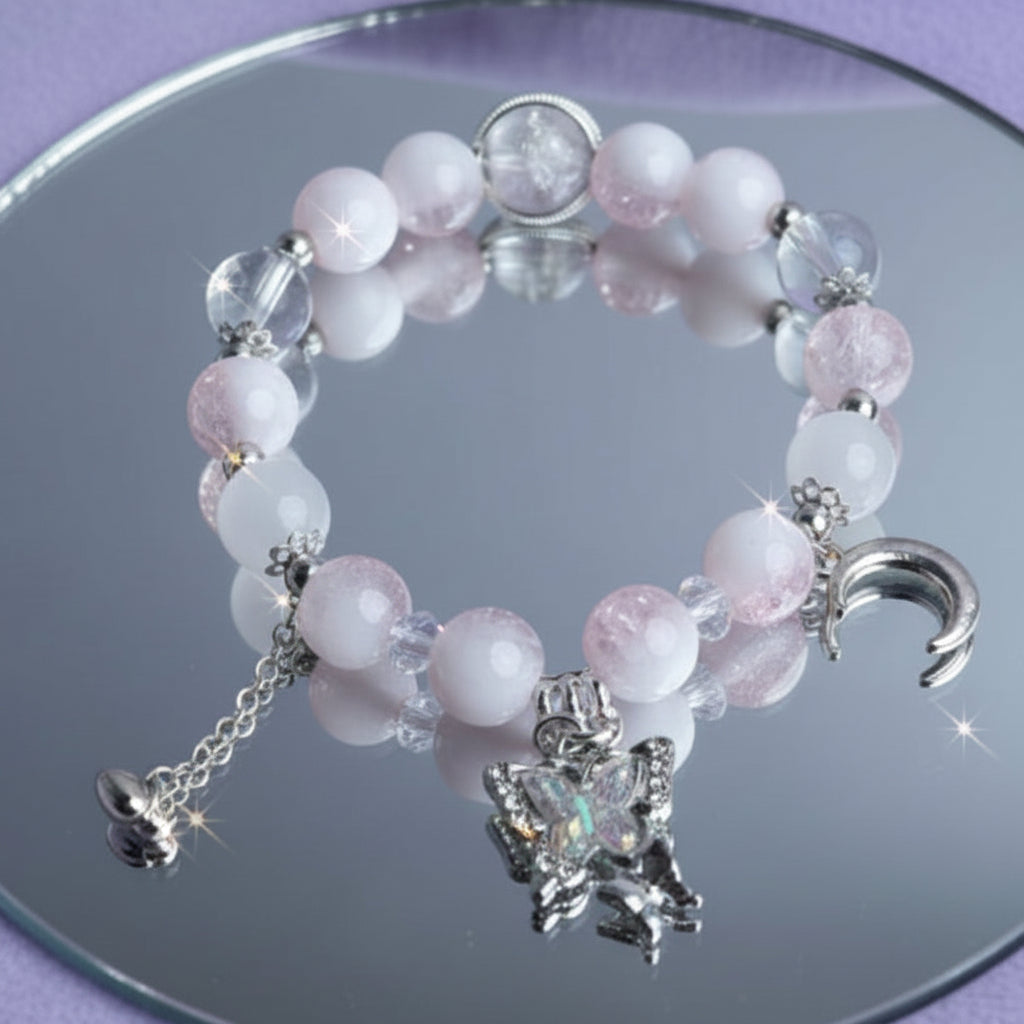 UNI-11992 -Pink Pastel Colors Beaded Stone - Bracelet