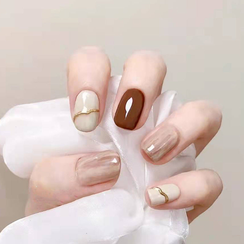 N-148 - Marbled Fancy - Press On Nail Set Of 24