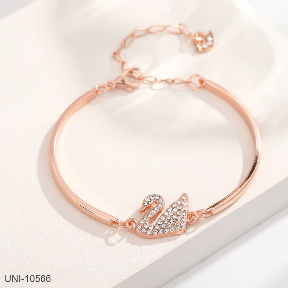 UNI-10566 -Rose  Gold Foil Swan - Bracelet