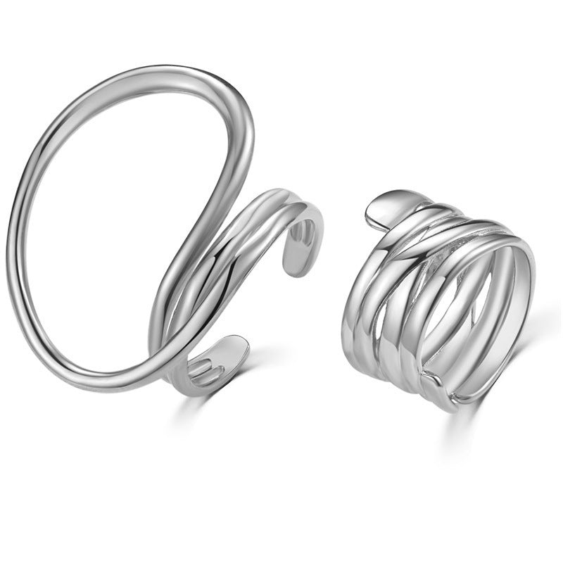 UNI-11322 - Fancy Silver - Ring Set Of 2