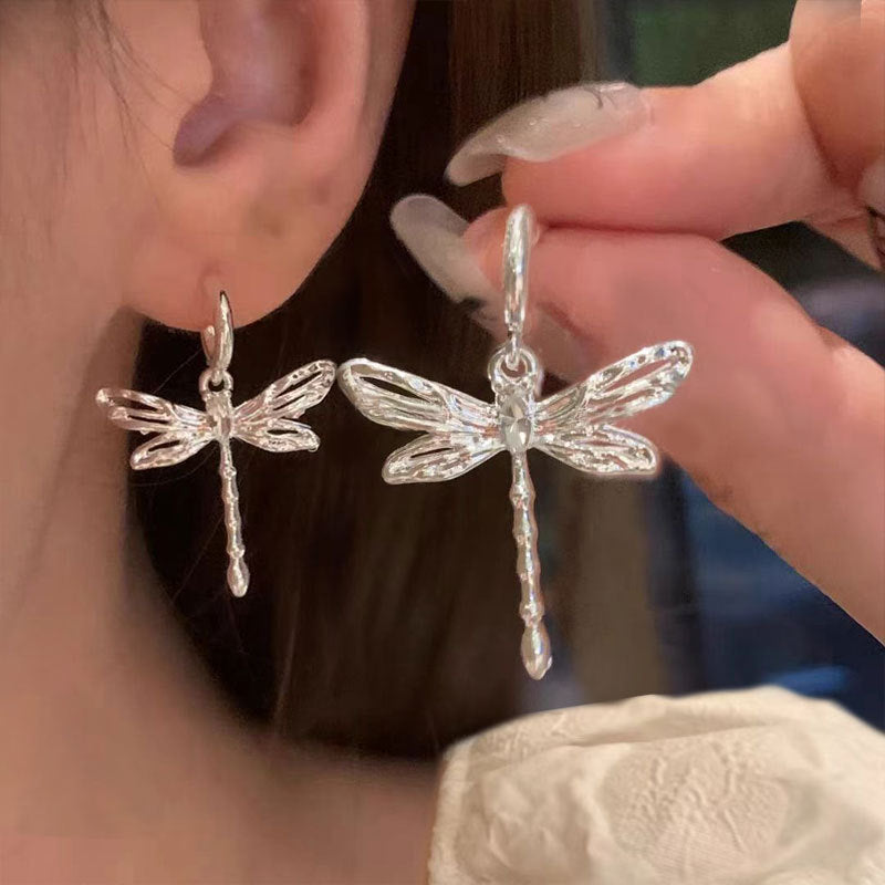 UNI-10354 - Silver Dragonfly - Earring