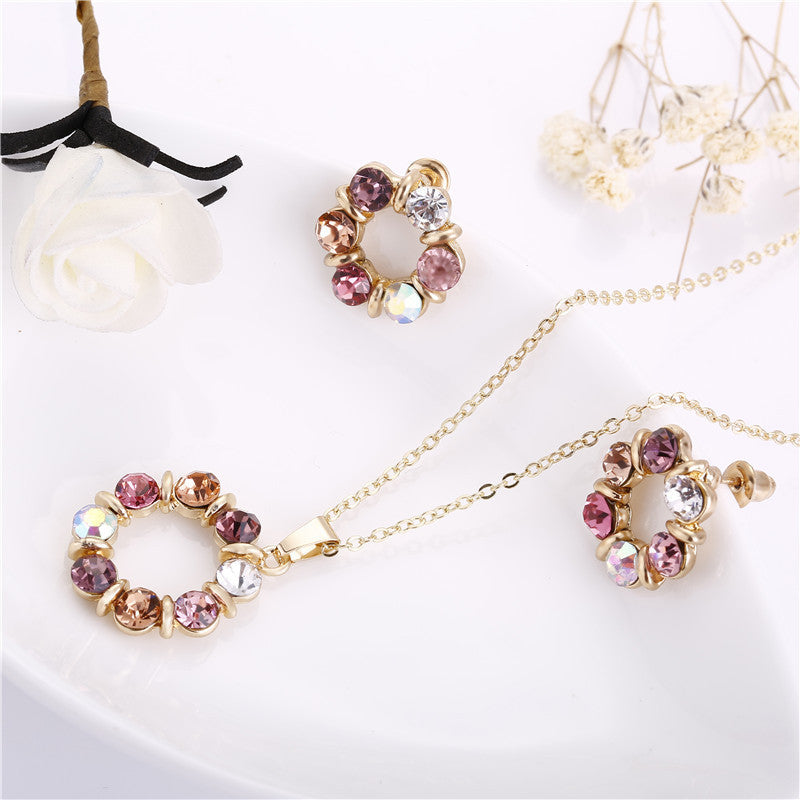UNI-10925 - Multi Diamonds Gold - Jewelry Set