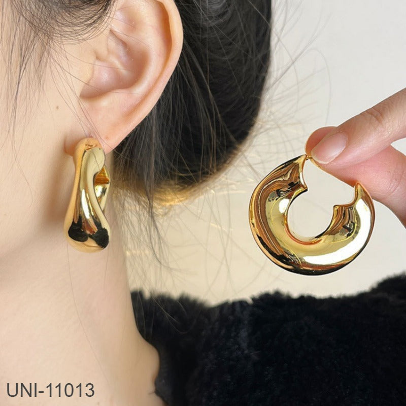 UNI-11013 - Fancy Gold Hoop - Earrings