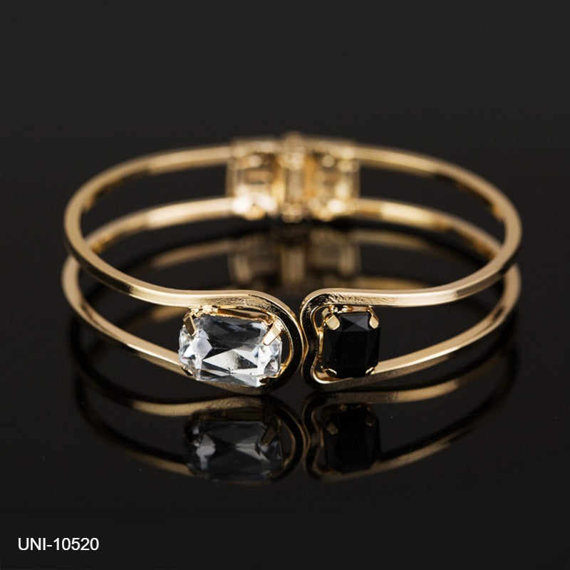 UNI-10520 -  Crystal Diamond Black & White Bangle - Bracelet