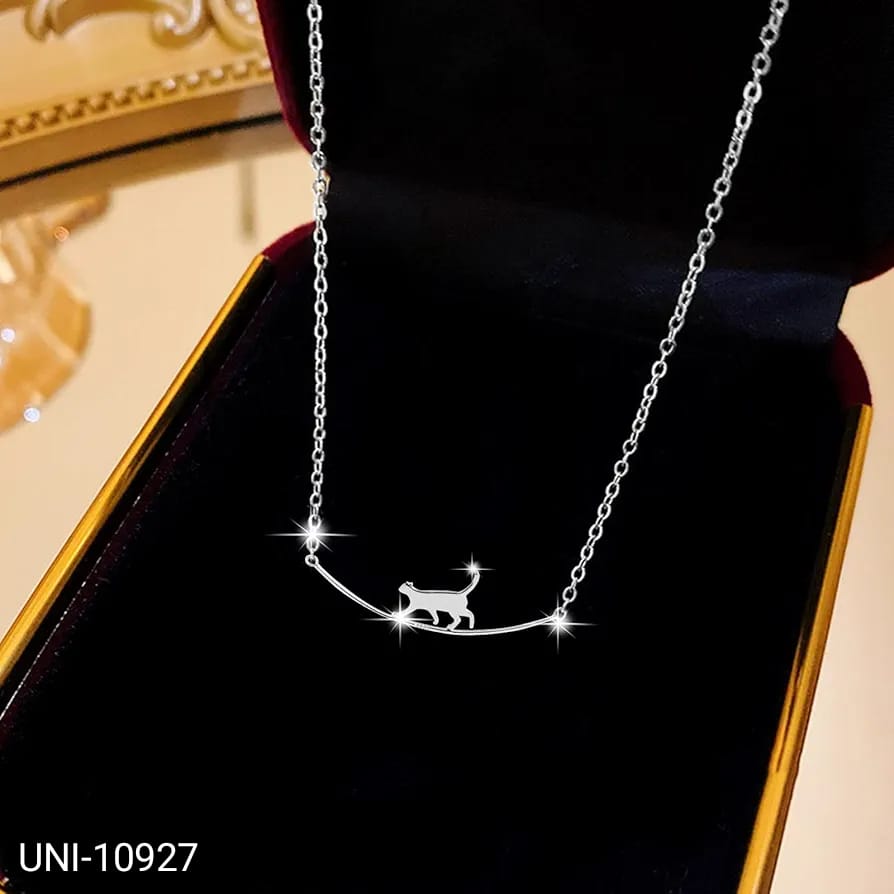 UNI-10927 - Cat Walking Silver - Necklace