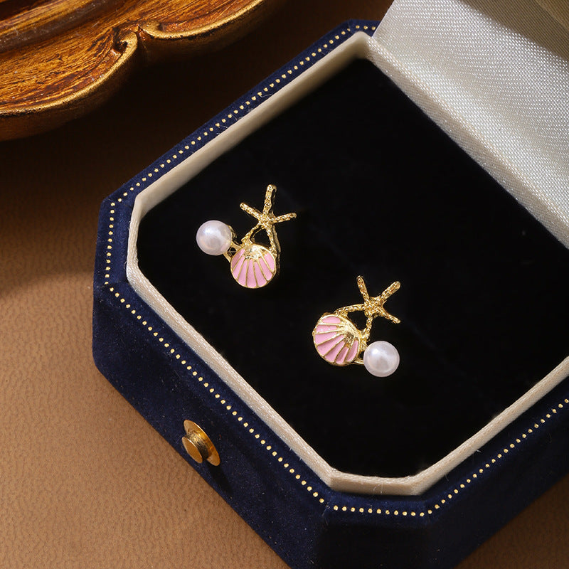 UNI-10314 - Pearl Pink Sea Shell - Earring