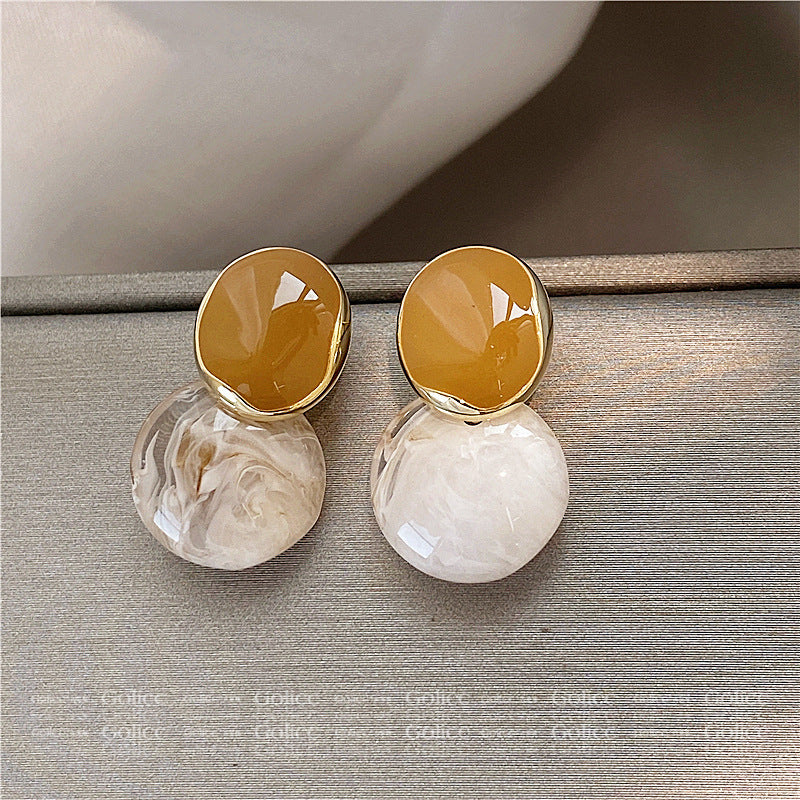 UNI-10844 - Marbled Stone - Earring