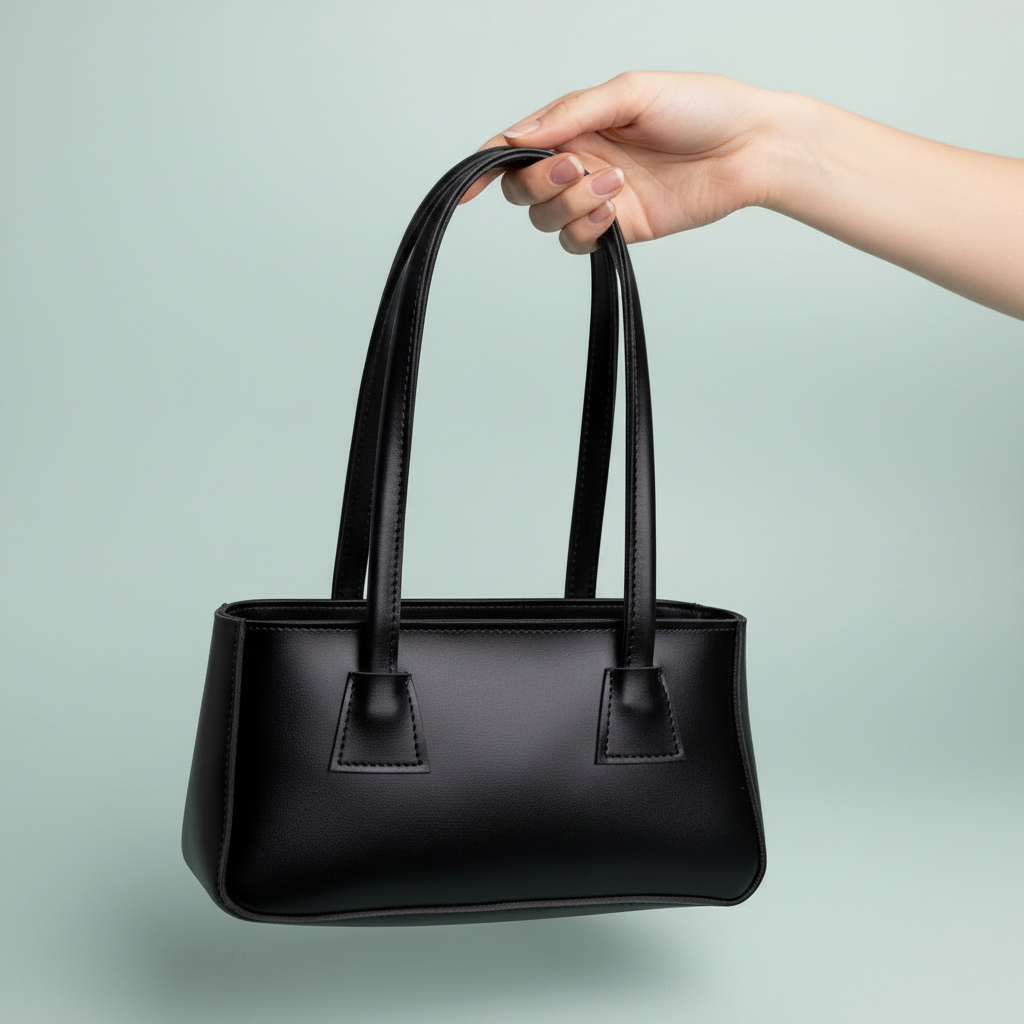 B-105 - Black Leather - Hand Bag