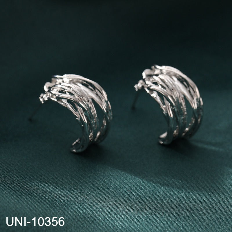 UNI-10356 - Faux Silver Hoop - Earring