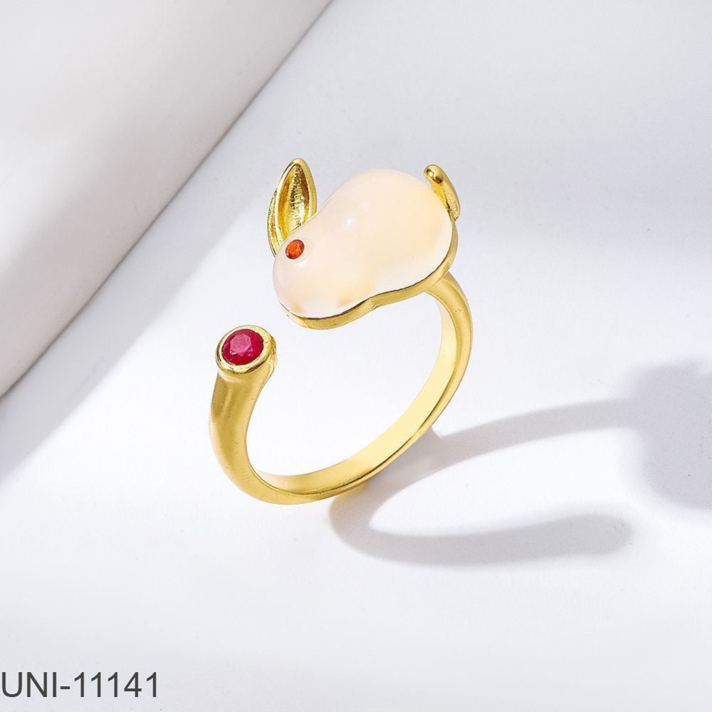 UNI-11141 - Cute Rabbi Gold Ring