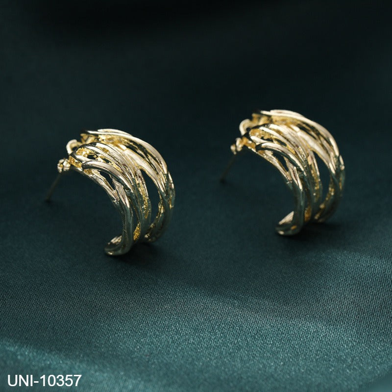 UNI-10357 - Faux Gold Hoop - Earring