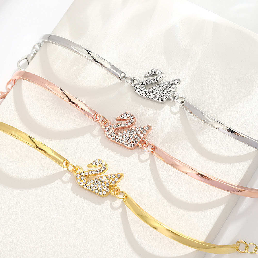 UNI-10565 - Gold Foil Swan Chain  - Bracelet