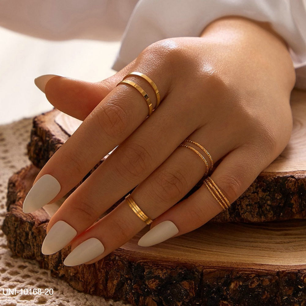 UNI-10168-20 - Texture Gold - Ring Set Of 10