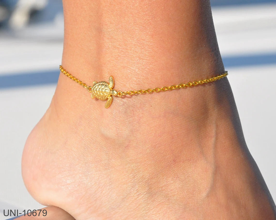 UNI-10679 - Turtle Gold Chain - Anklet