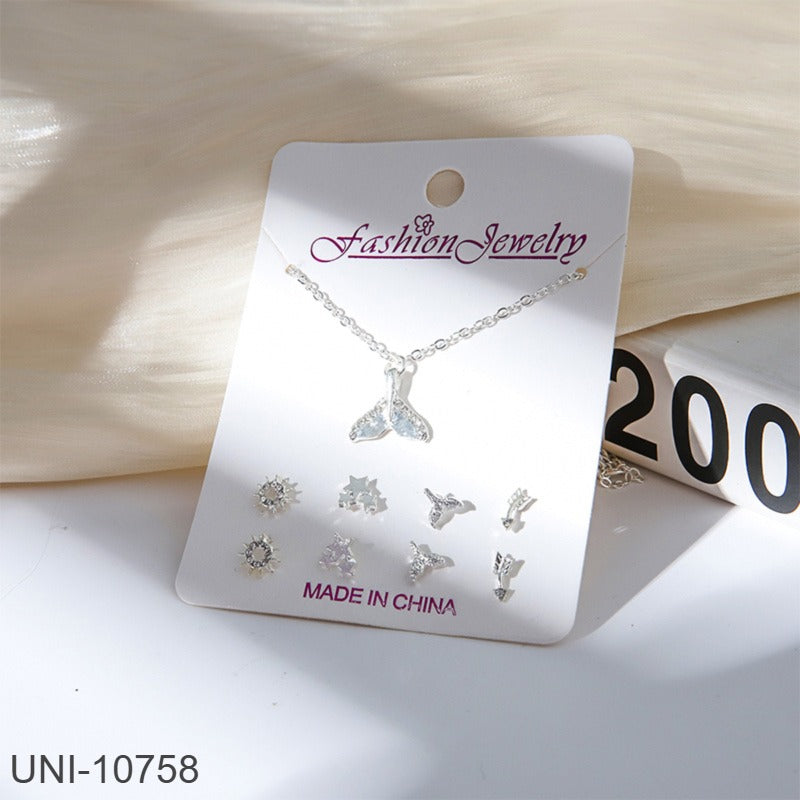 UNI-10758 - Mermaid Tail Silver - Jewelry Set