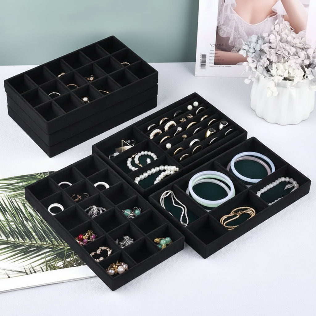 JJ-1015 - Black Velvet Jewelry Tray
