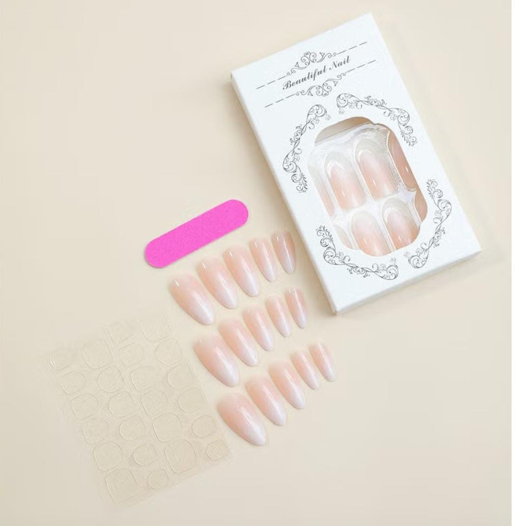 N-210 - Pastel Pink - Press On Nail Set Of 24 - Free Nail Kit Included