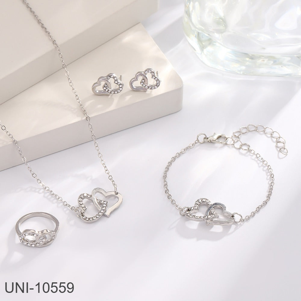 UNI-10559 -Silver Blinky Heart - Jewelry Set