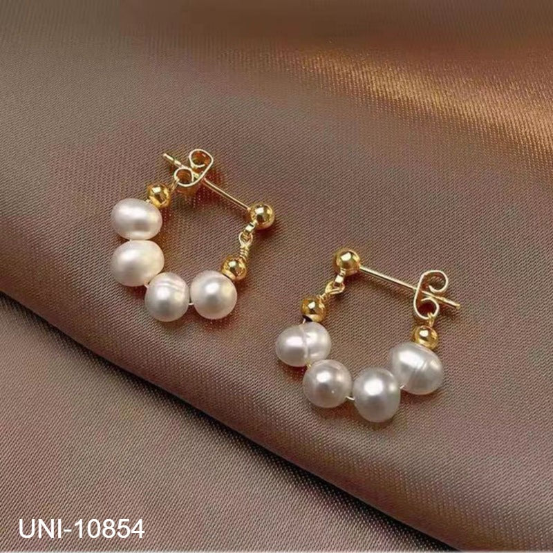 UNI-10854 - Pearl & Glam Gold - Earring