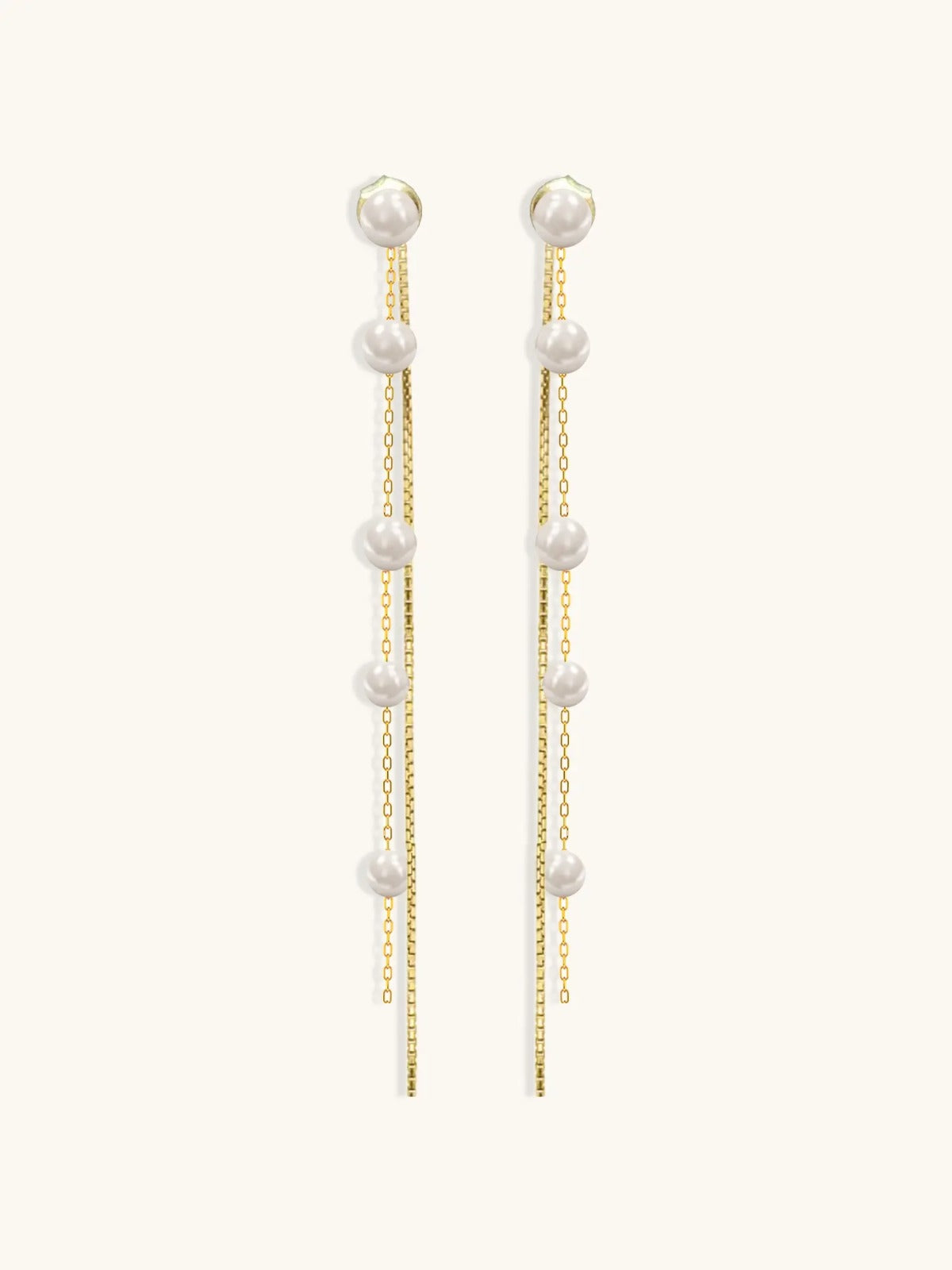 UNI-10493 - Pearly Dangling Gold - Earring