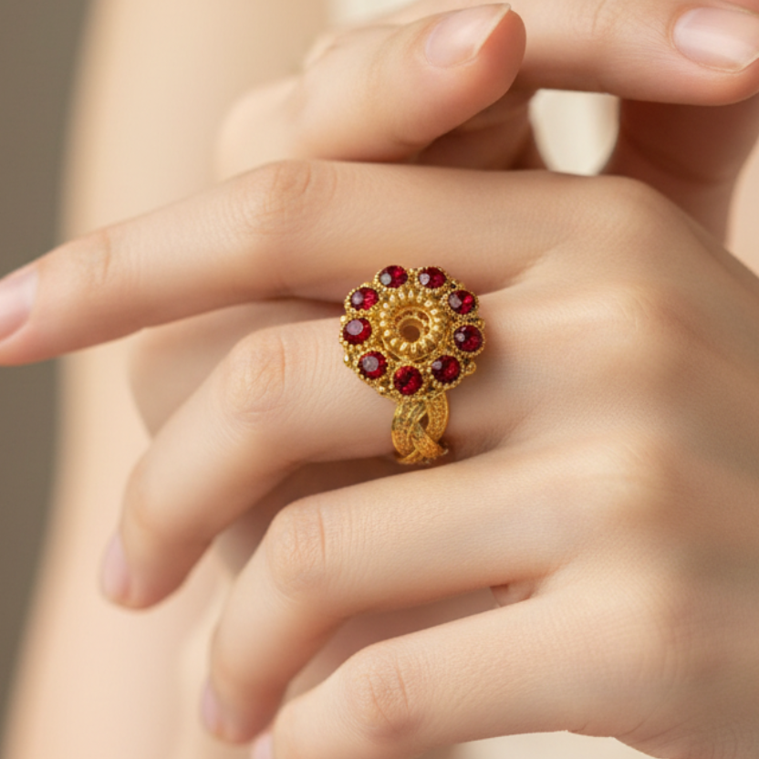 R-106 - Diamonds Gold - Ring Style 2