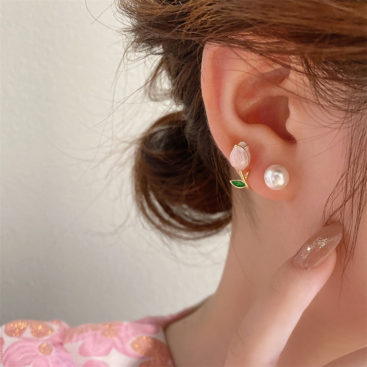 UNI-10378 - Pink Rosebud  - Earring