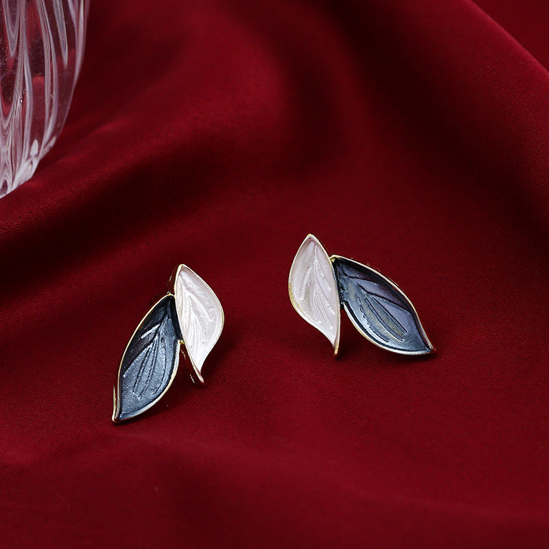 UNI-10311 - Blue Leaves Gold - Earring