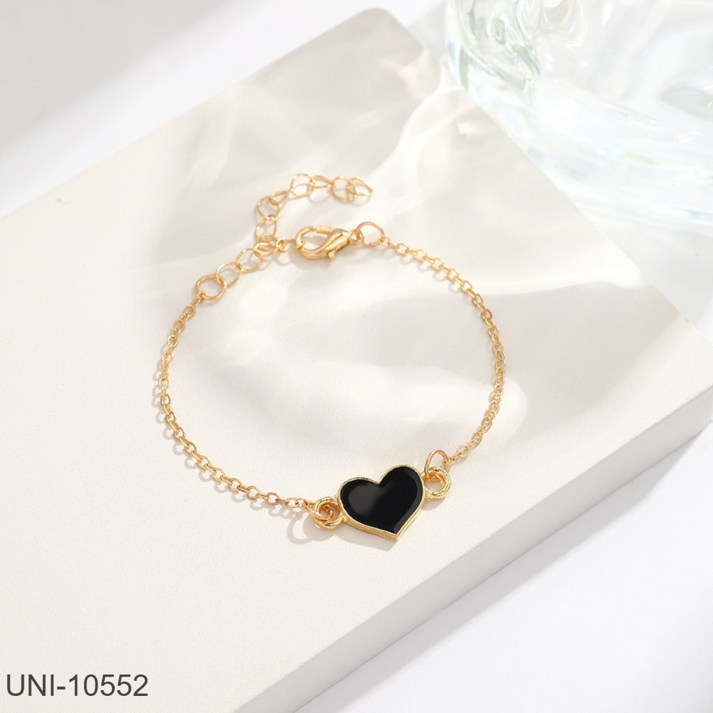 UNI-10552 - Black Heart Gold - Bracelet