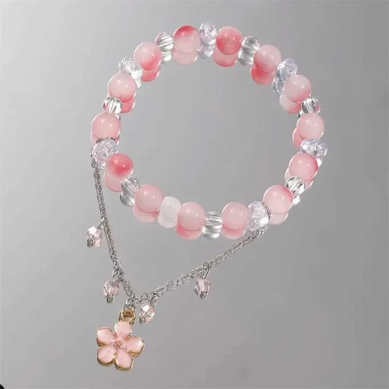 UNI-11992-1 -Sakura Flower Beaded Stone - Bracelet