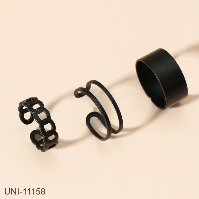 UNI-11158 - Classy Black - Ring Set Of 3