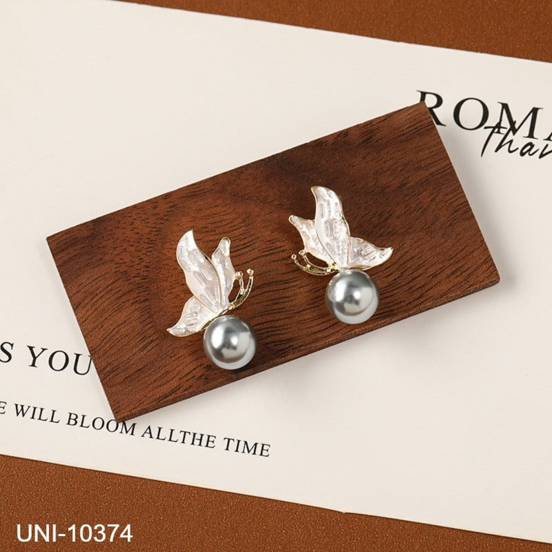 UNI-10374 - Elegant Pearl Butterfly - Earring Style 2