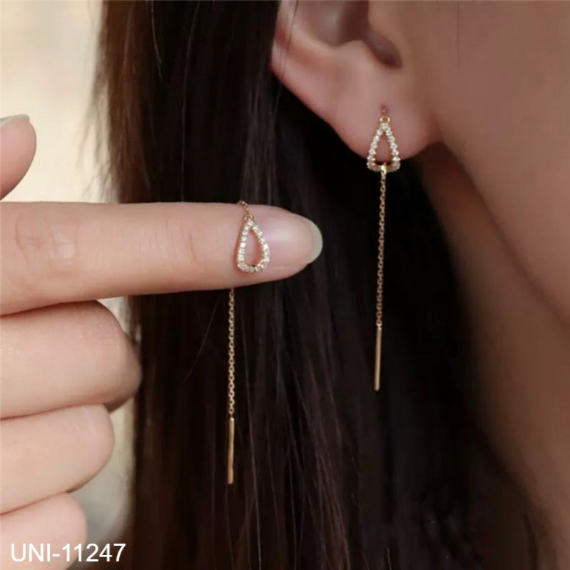 UNI-11247 - Dangling Blingy Drop Gold - Earring