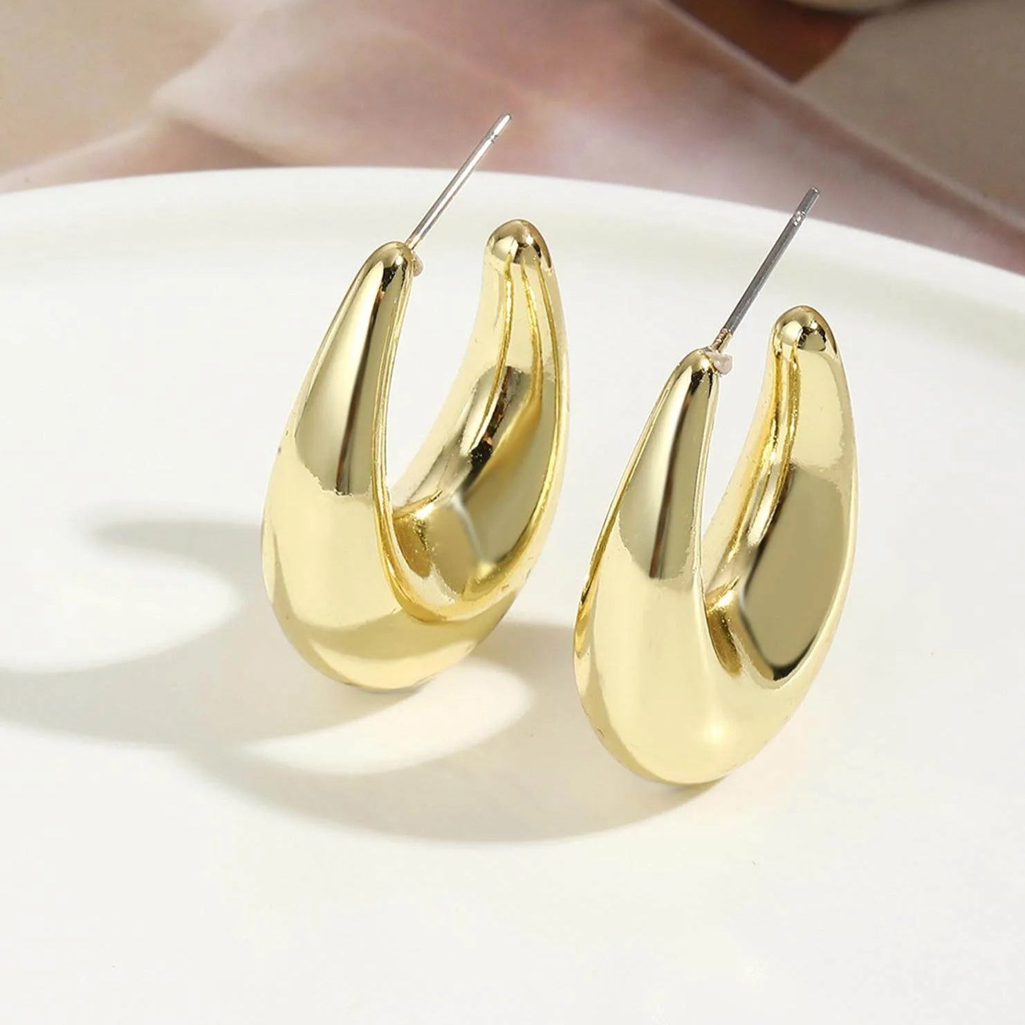 UNI- 11054 - Classy Foiled Gold & Silver - Earring