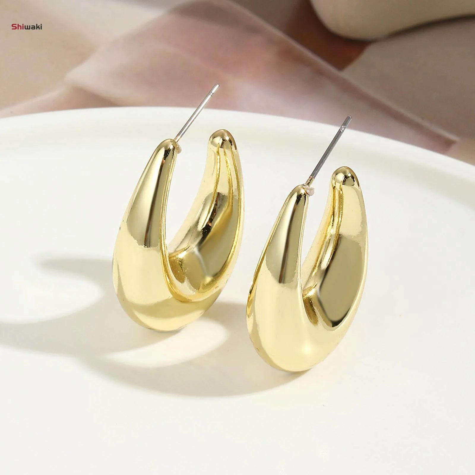 UNI- 11054 - Classy Foiled Gold & Silver - Earring