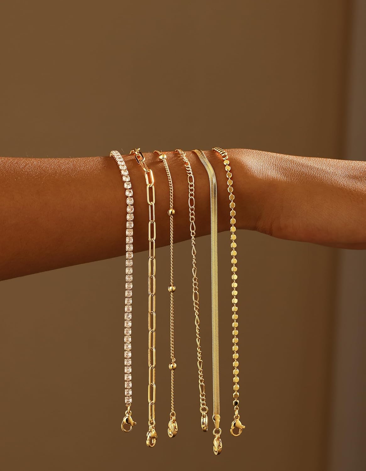 Uni-10600-1 - Diamond Gold Chain - Bracelet Set of 6