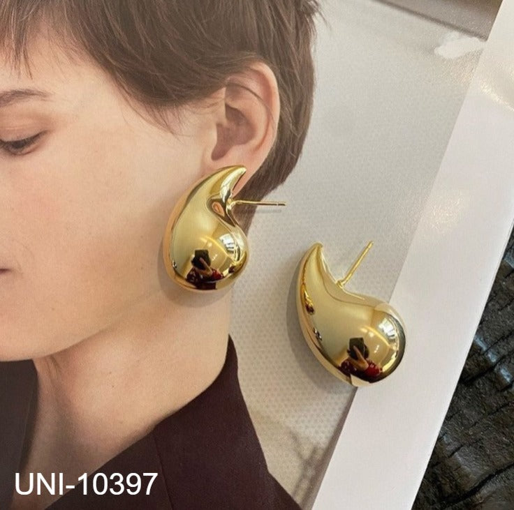 UNI-10397 - Foiled Gold Drop - Earring