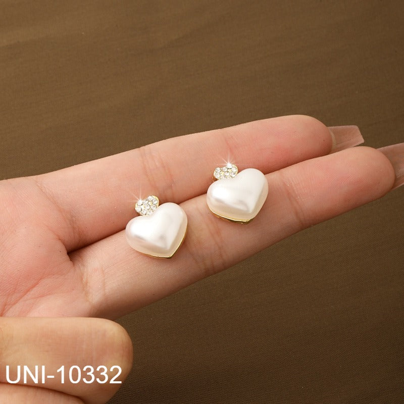 UNI-10332 - Pearl Heart - Earring
