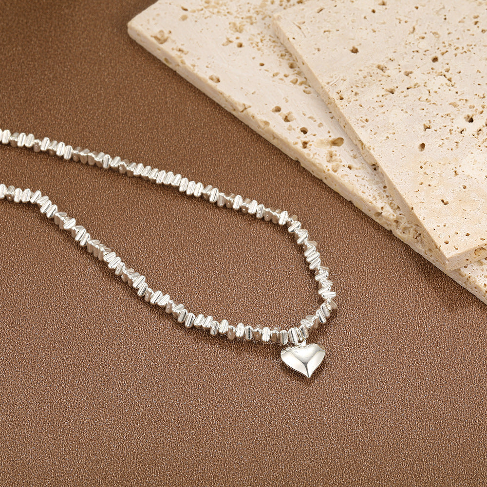 UNI-10649- Silver Plated Heart - Necklace