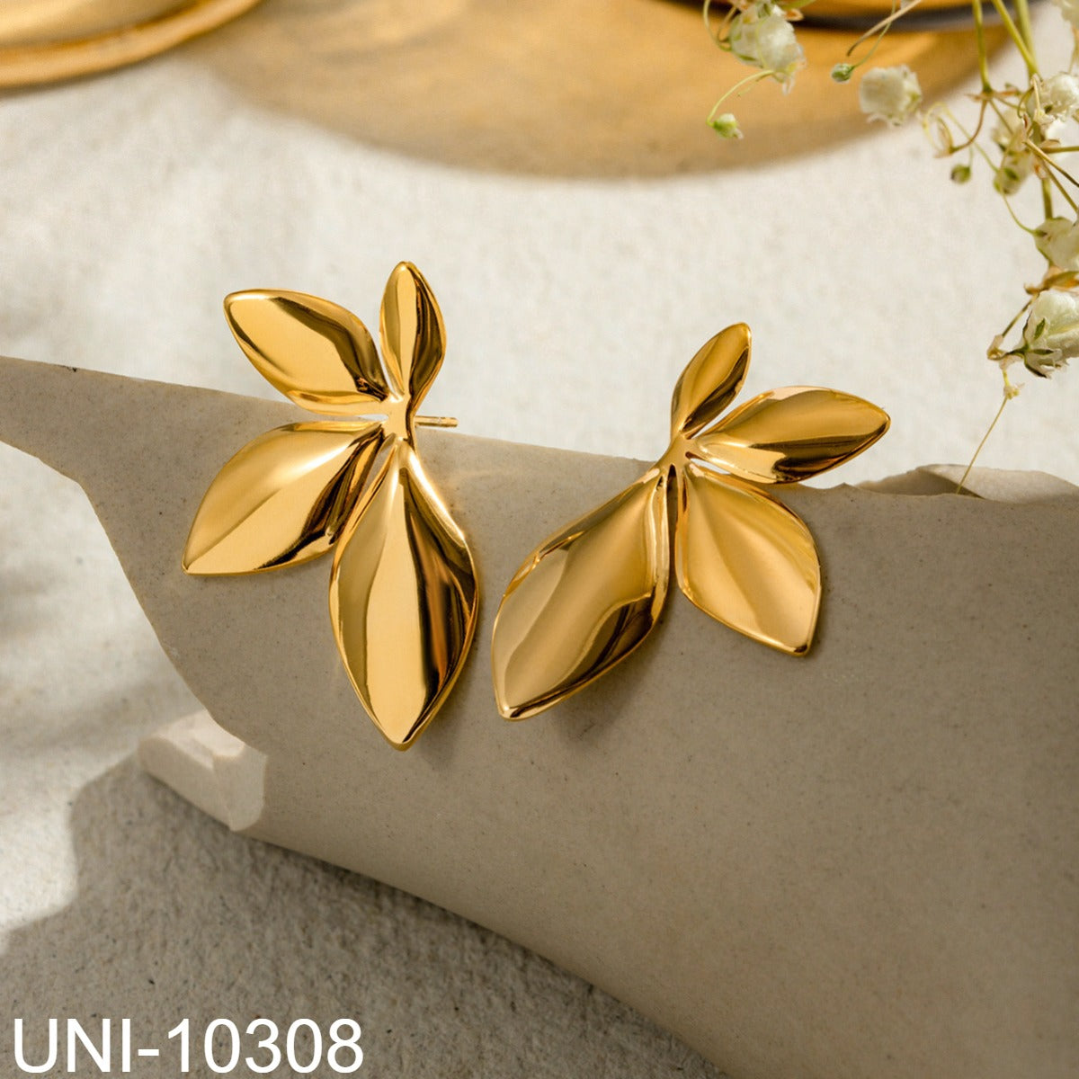 UNI-10308 - Gold Leaf - Earring