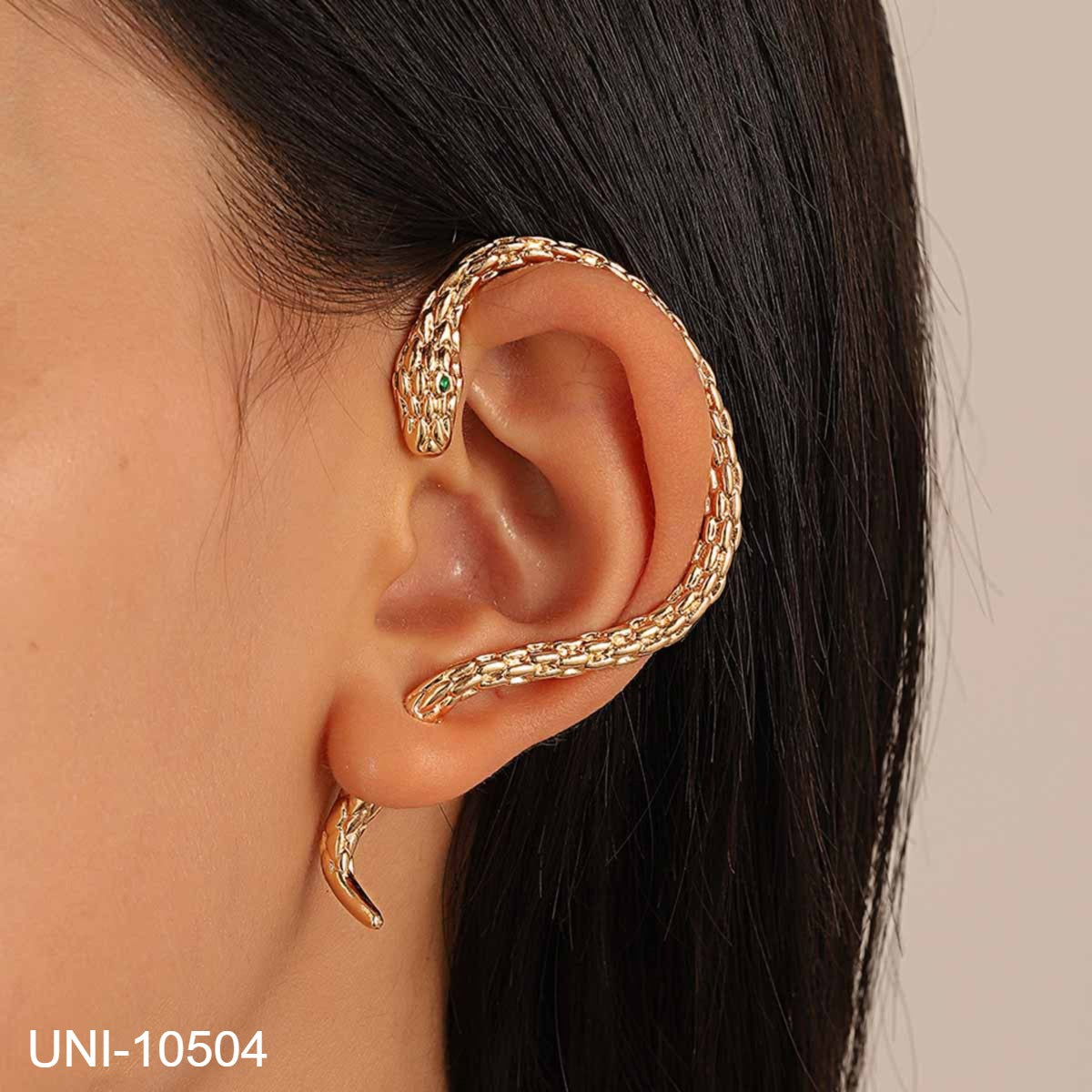 UNI-10504 - Gold & Silver Snake - Ear Cuff