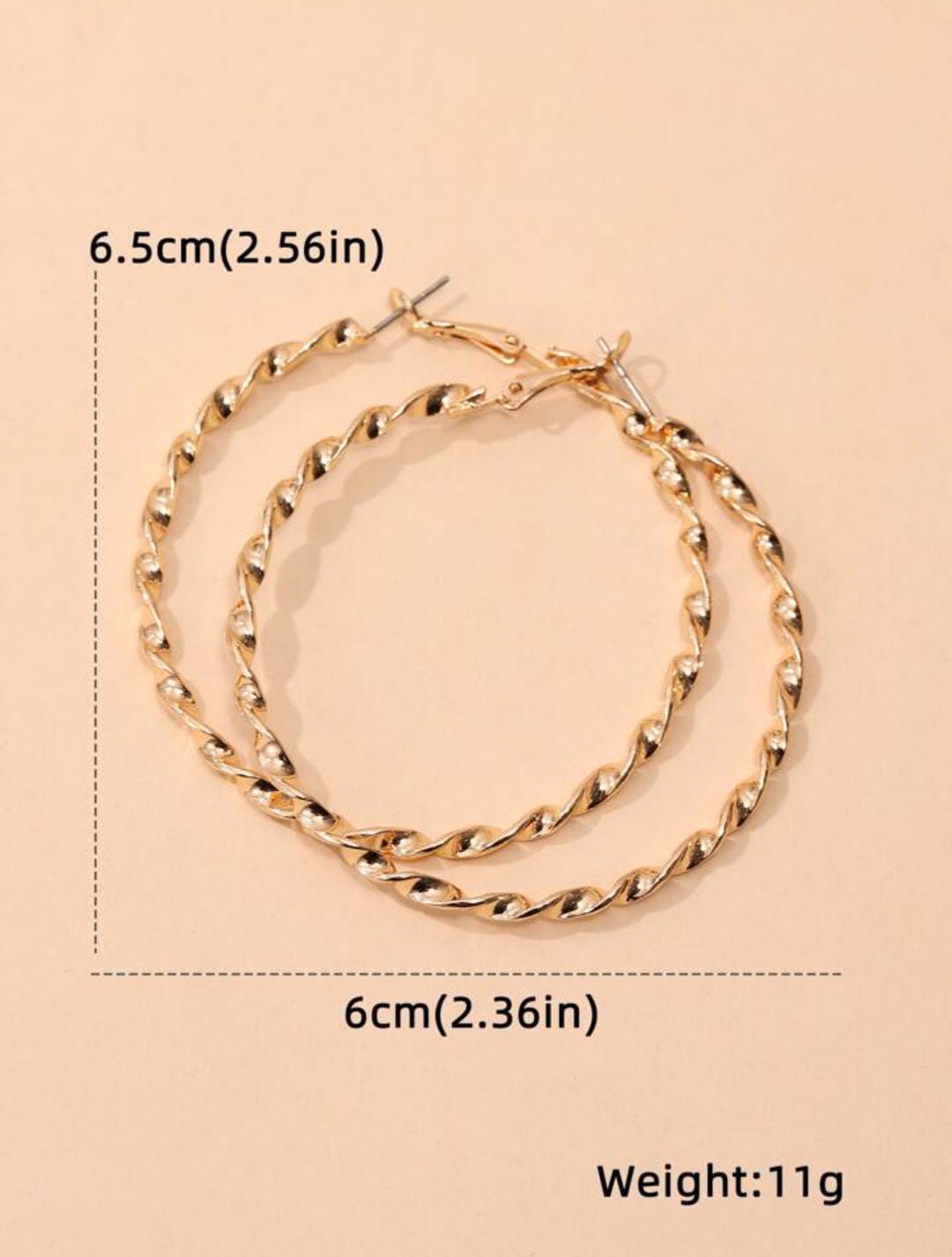 UNI-10092 - Twisted Hoop Gold - Earring