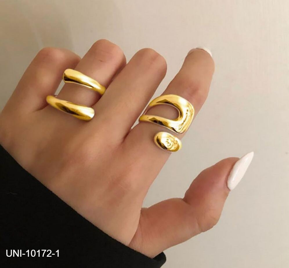 UNI-10172-1 -Classy Foiled Gold - Ring Set of 2
