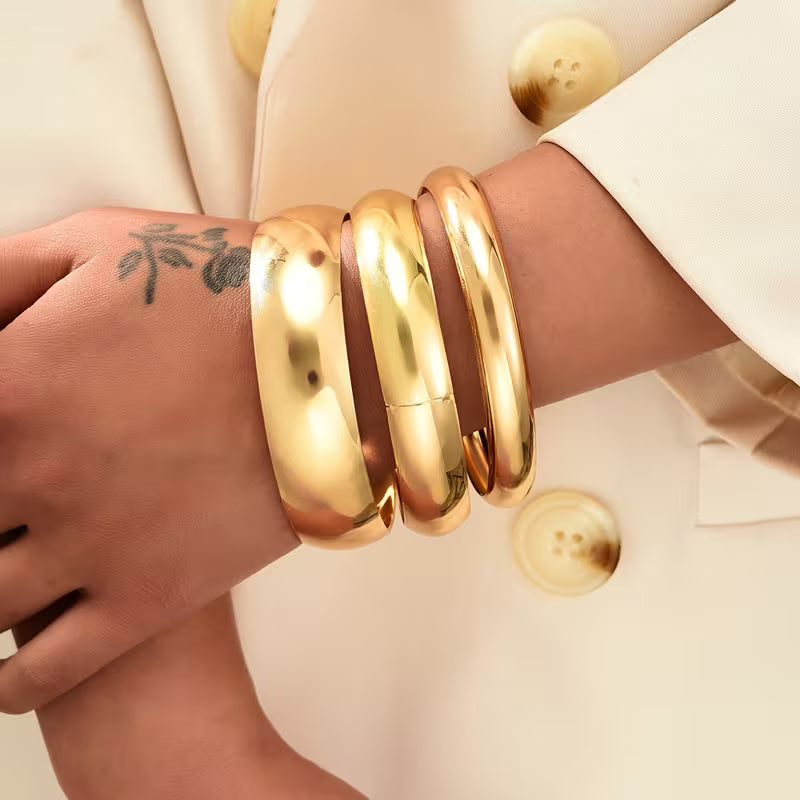 UNI-10636-10 - Gold Foil Bangle - Bracelet Set Of 3