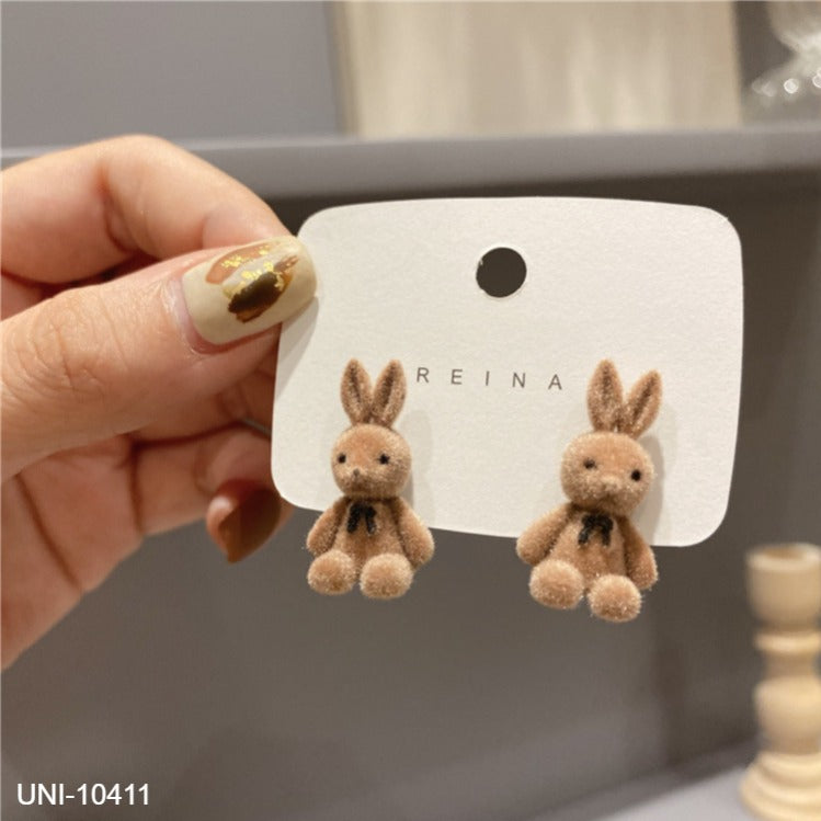 UNI-10411 - Brown Cute Rabbit - Earring