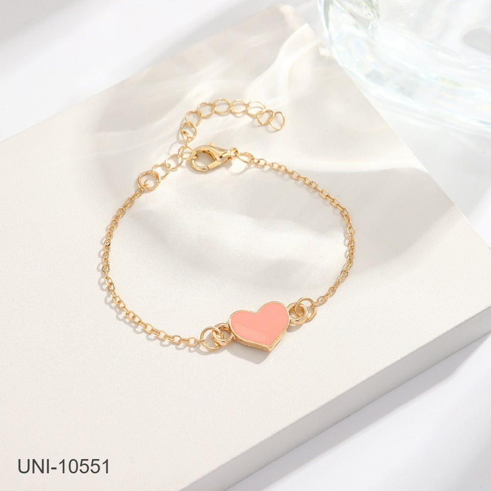 UNI-10551 - Pink Heart Gold - Bracelet