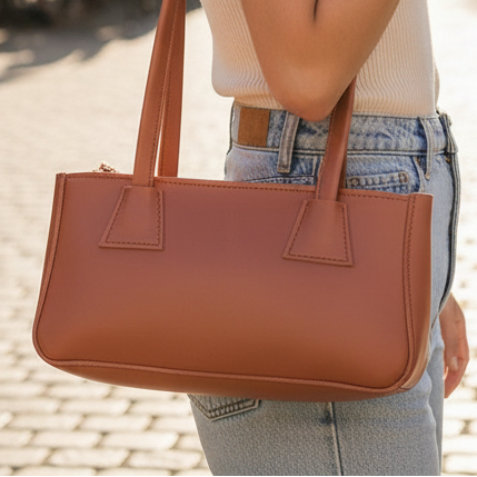 B-106 - Brown Leather - Hand Bag