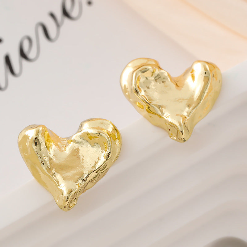 UNI-10358 - Foiled Heart Gold - Earring