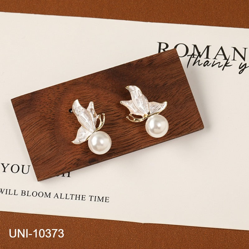 UNI-10373 - Elegant Pearl Butterfly - Earring Style 1